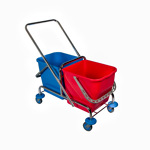 Wet mop trolley double chrome