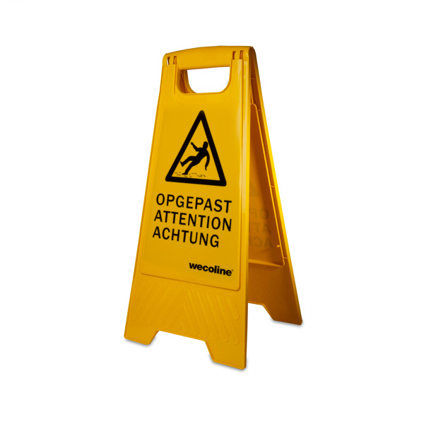 Warning sign for wet flooring